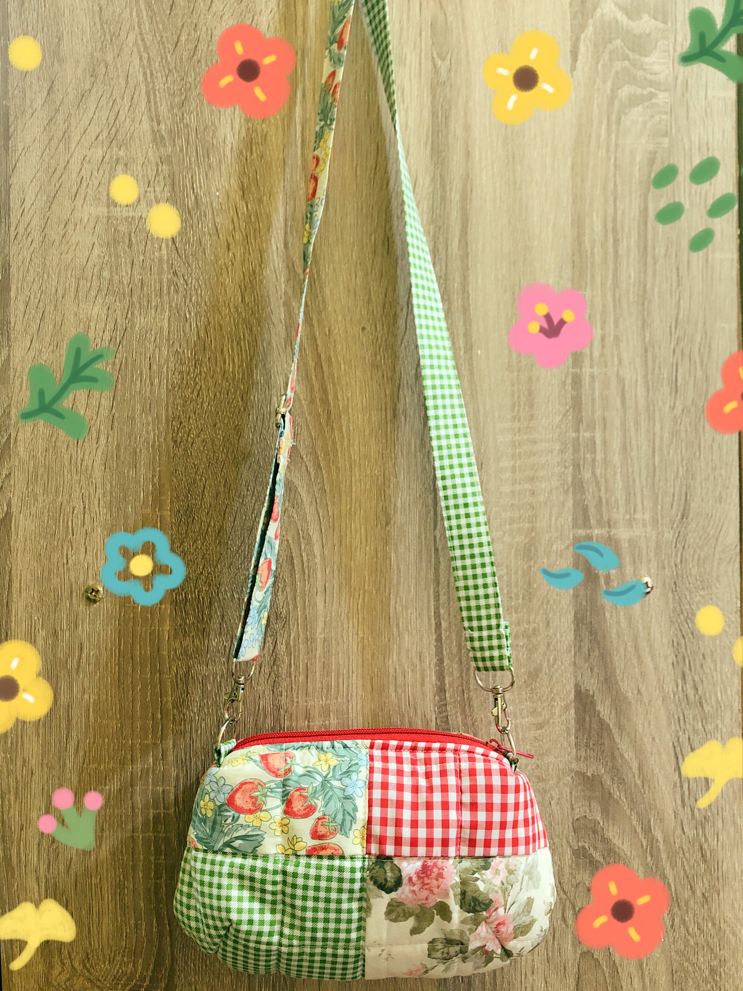 Strawberry Gingham Dolly Bag