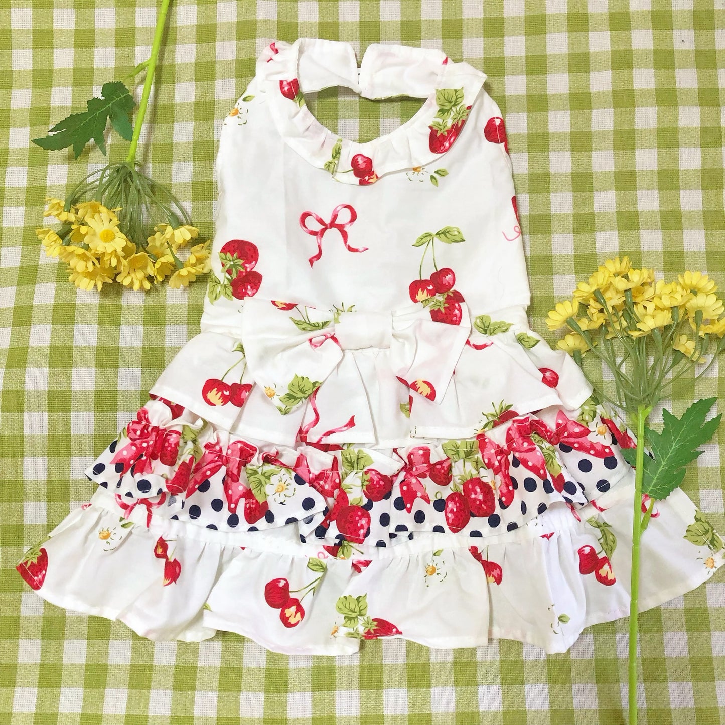 Cherry Baby Pet Handmade Dress