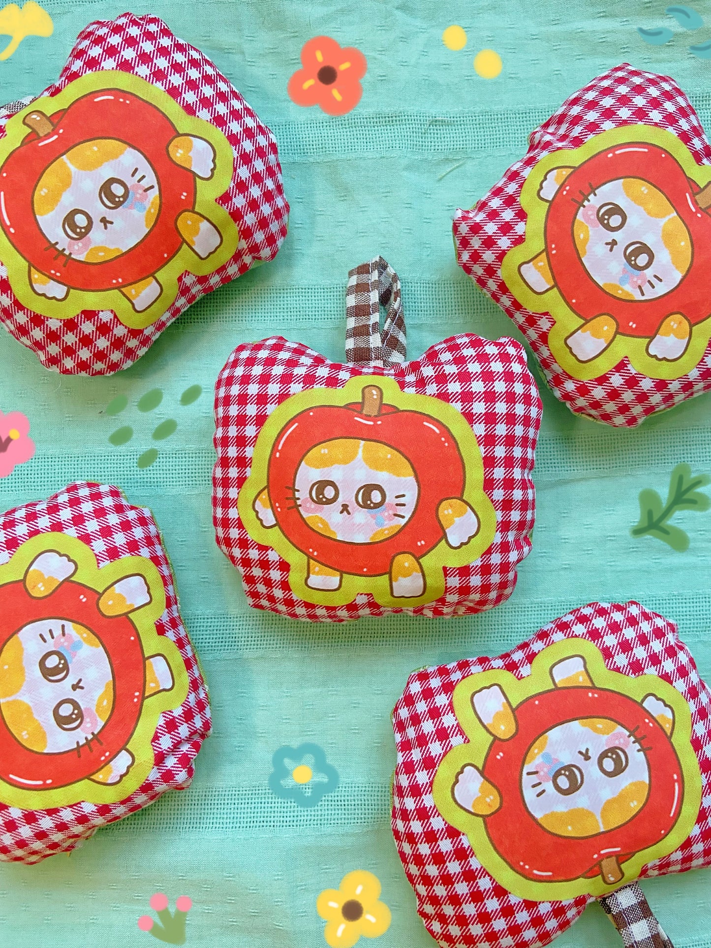 Apple Cat Crying Meme Squeaky Pillow Handmade Keychain