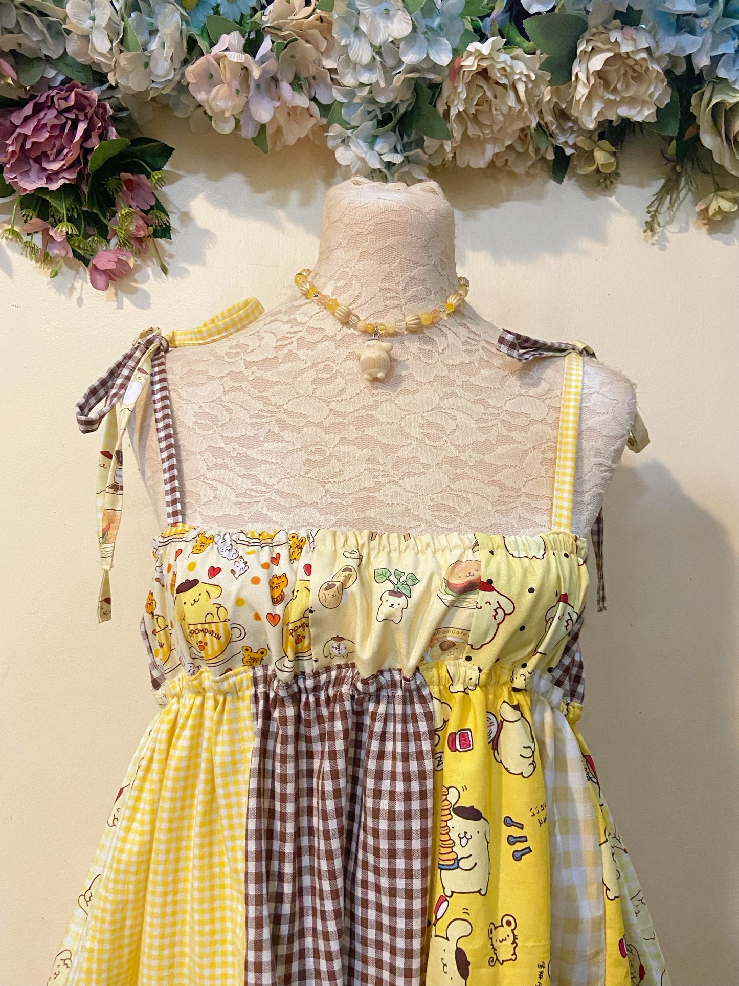 Pudding so cute Babydoll Patchwork Handmade Dress