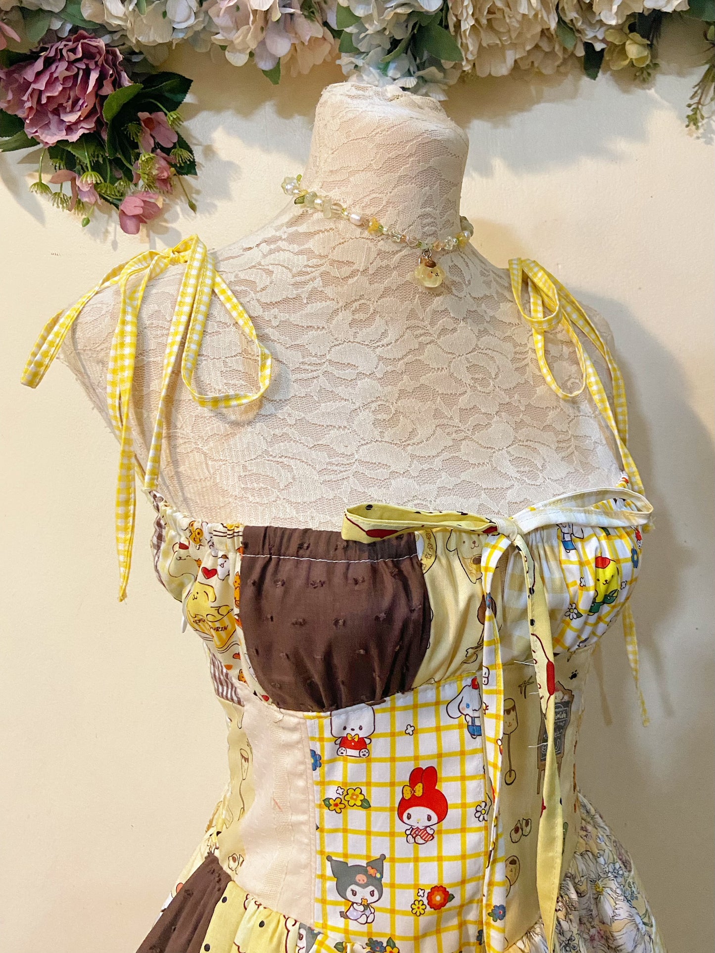 Cute Corset Patchwork Handmade Dress