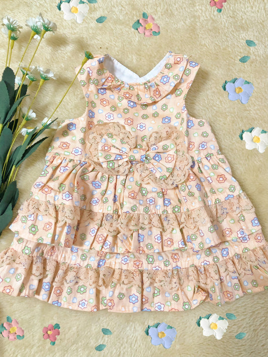 Cream Floral Pet Handmade Dress