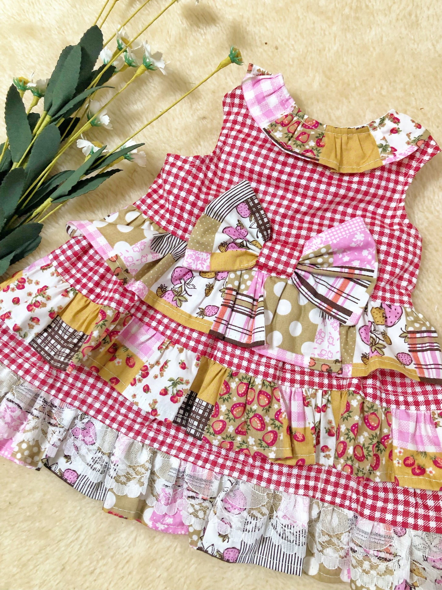 Strawberry Pet Handmade Dress