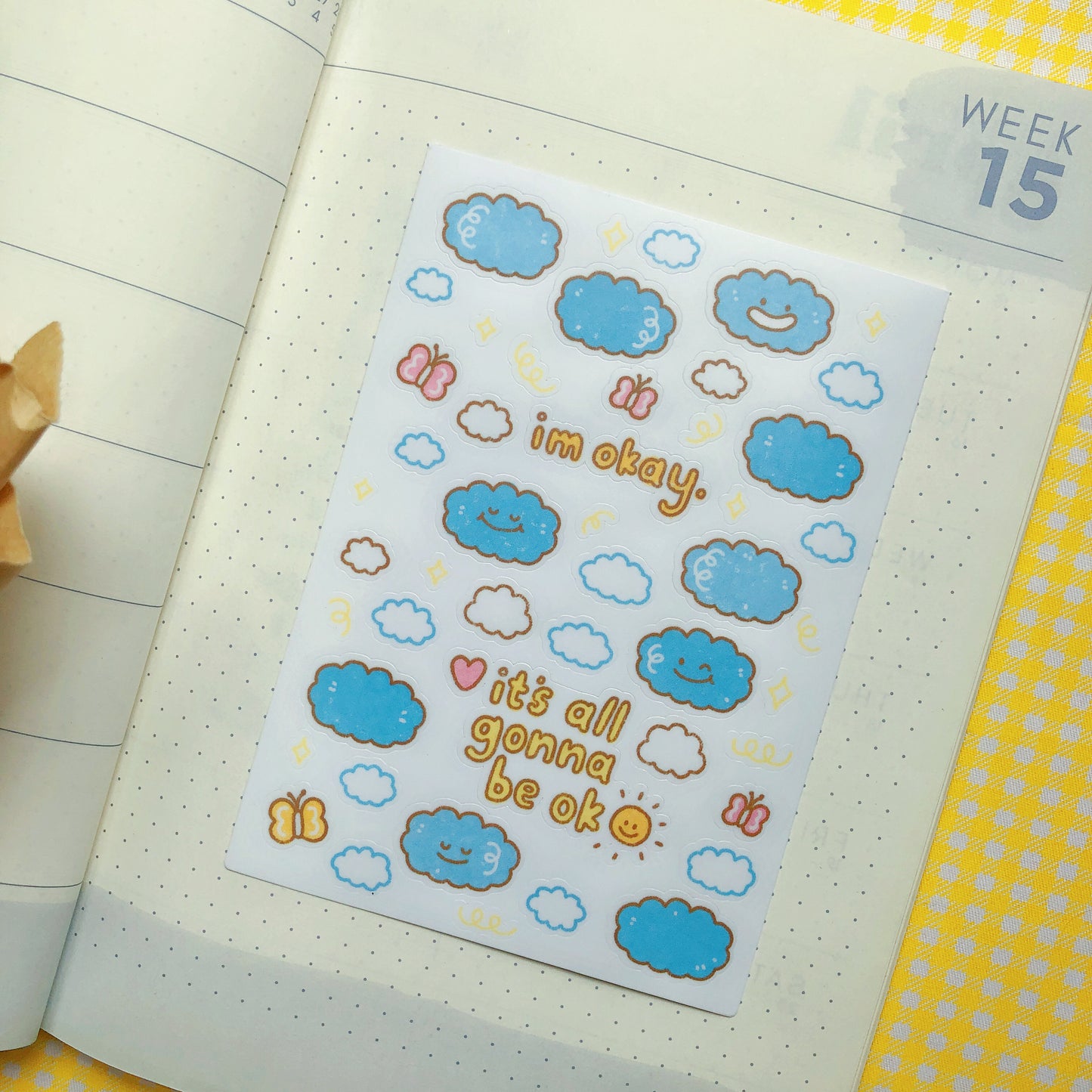 Im okay Clouds Sticker Sheet