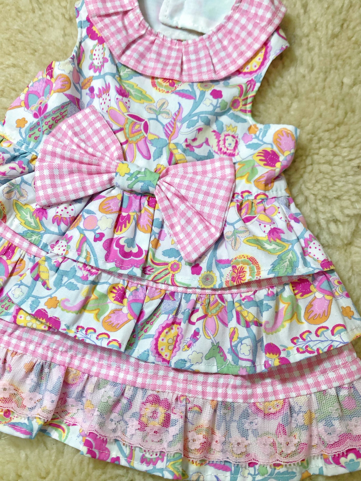 Retro Pink Pet Handmade Dress