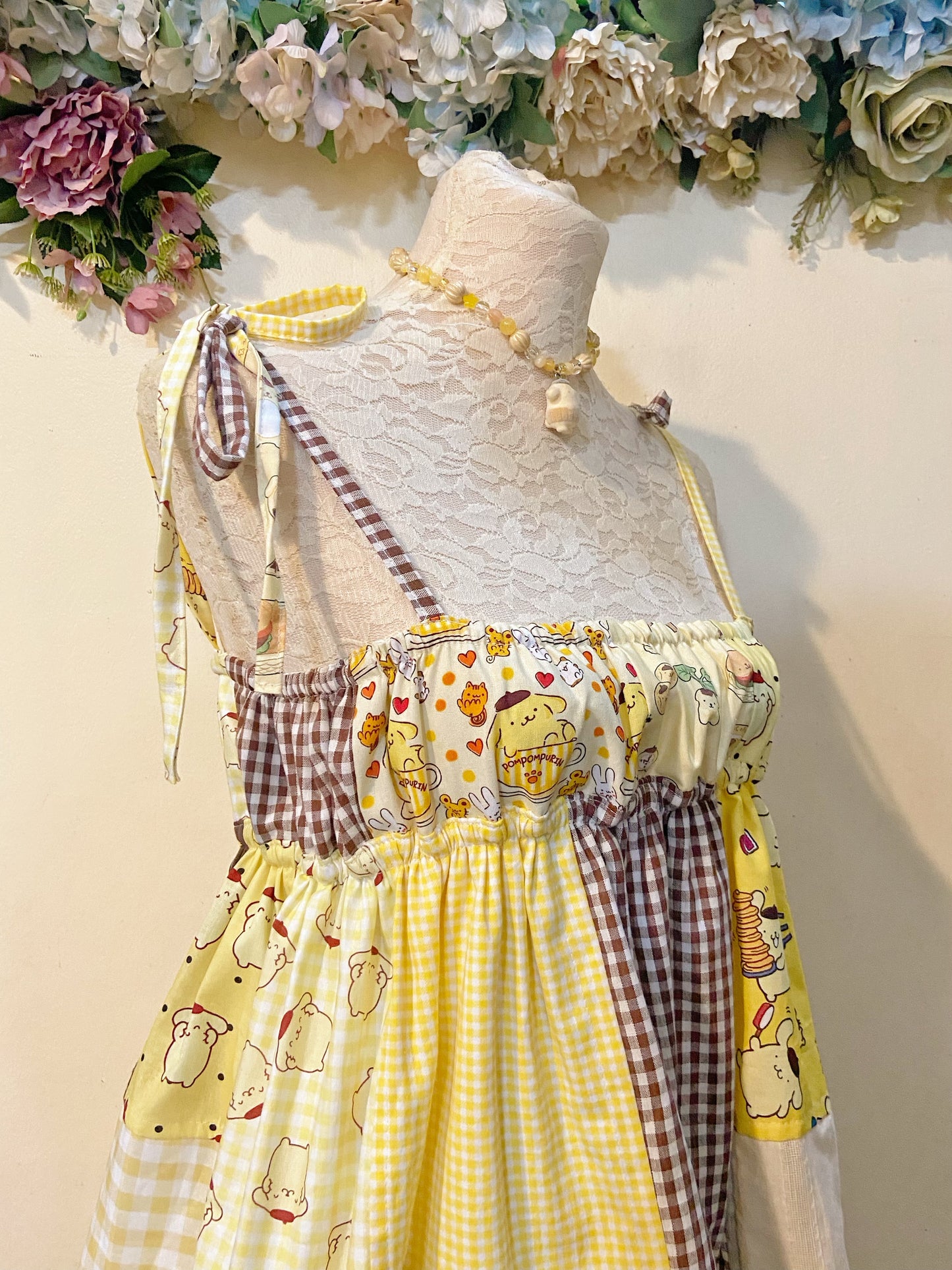 Pudding so cute Babydoll Patchwork Handmade Dress