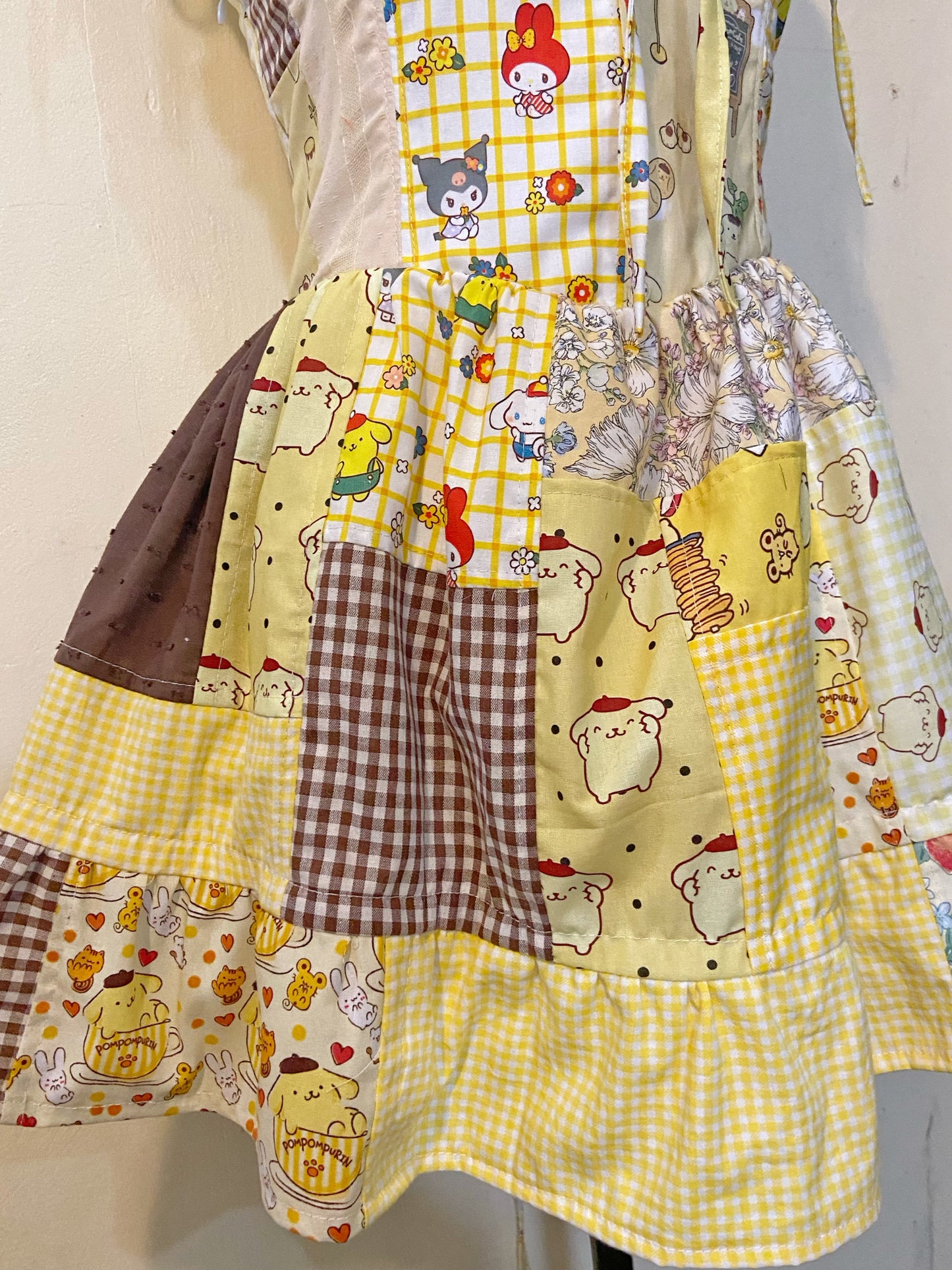 Cute Corset Patchwork Handmade Dress