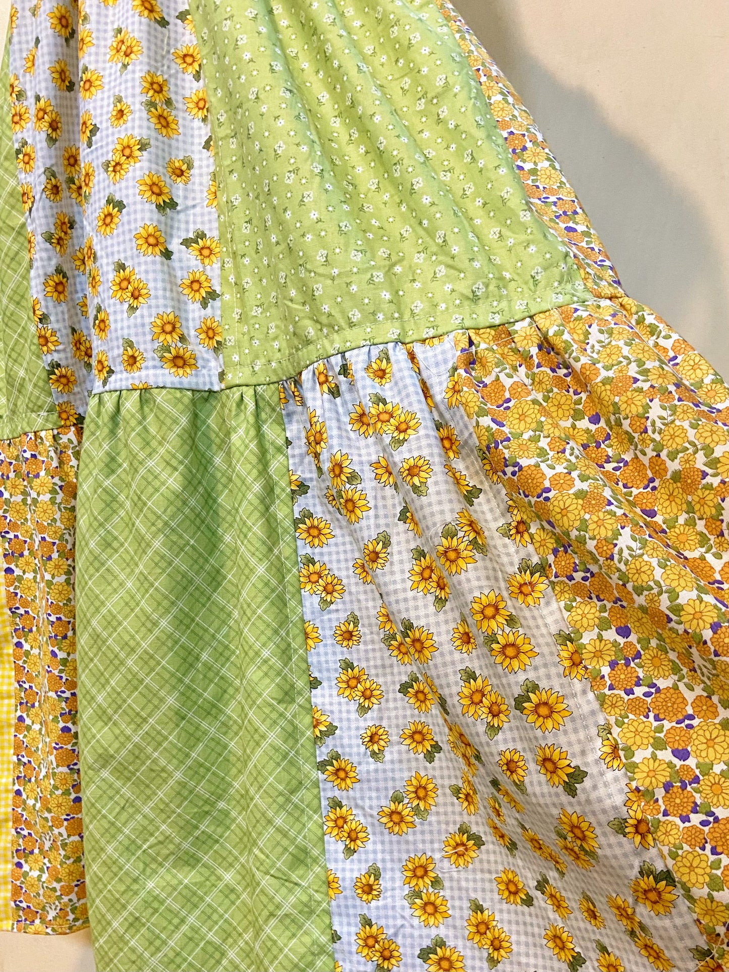 Sunflower Patchwork Handmade Dress