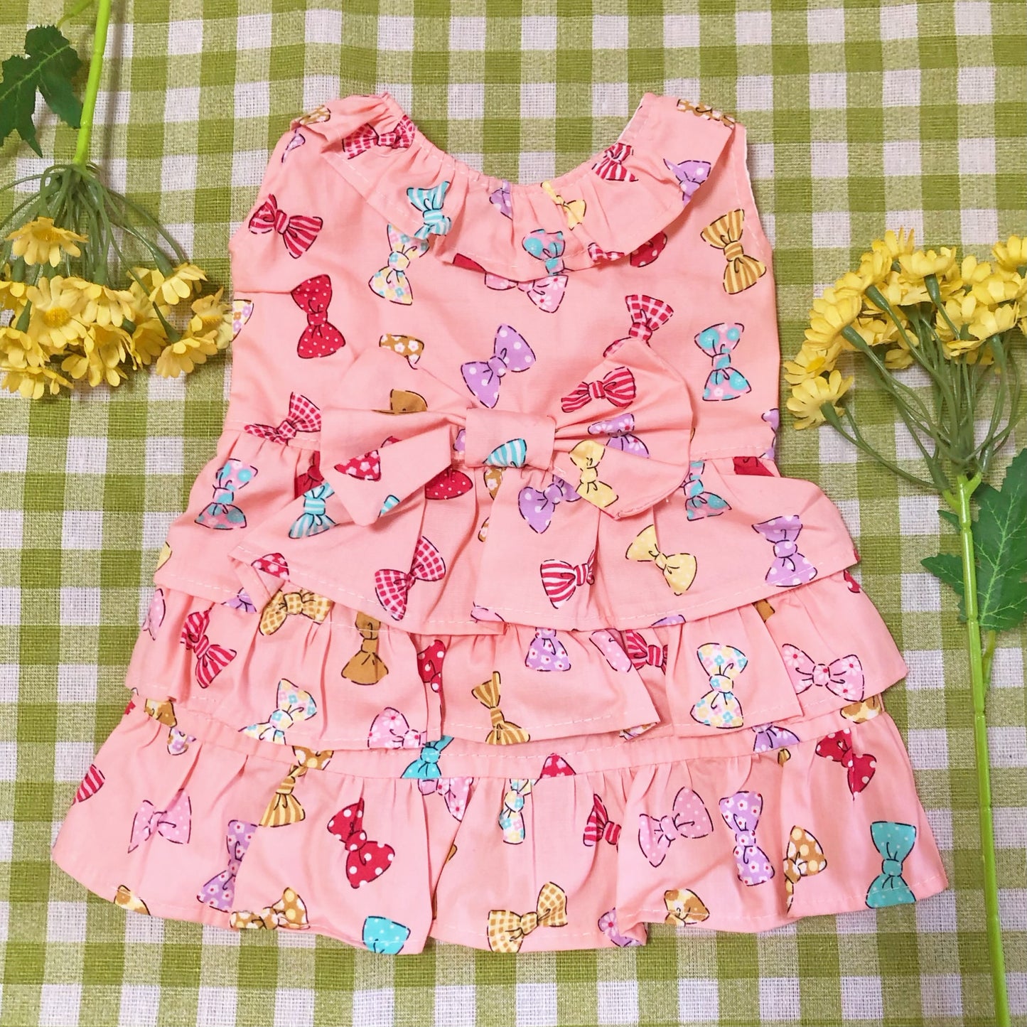Pink Ribbons Pet Handmade Dress