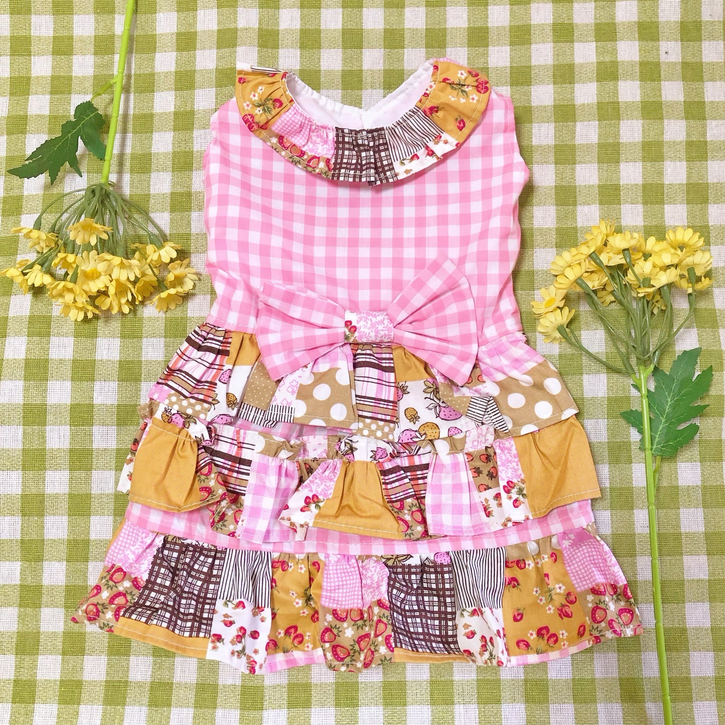 Strawberry Patchwork Pet Handmade Dress