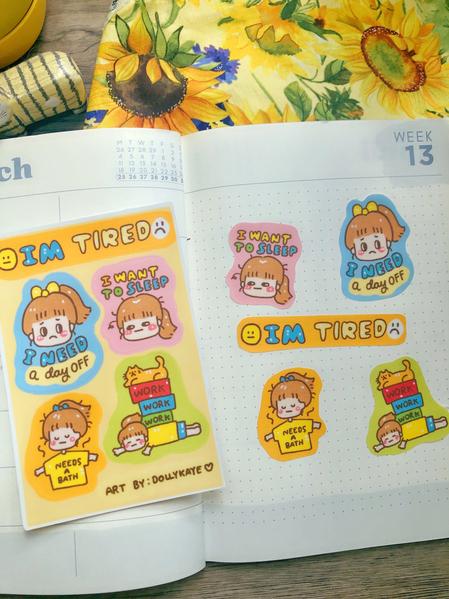 Tired Sticker Sheet