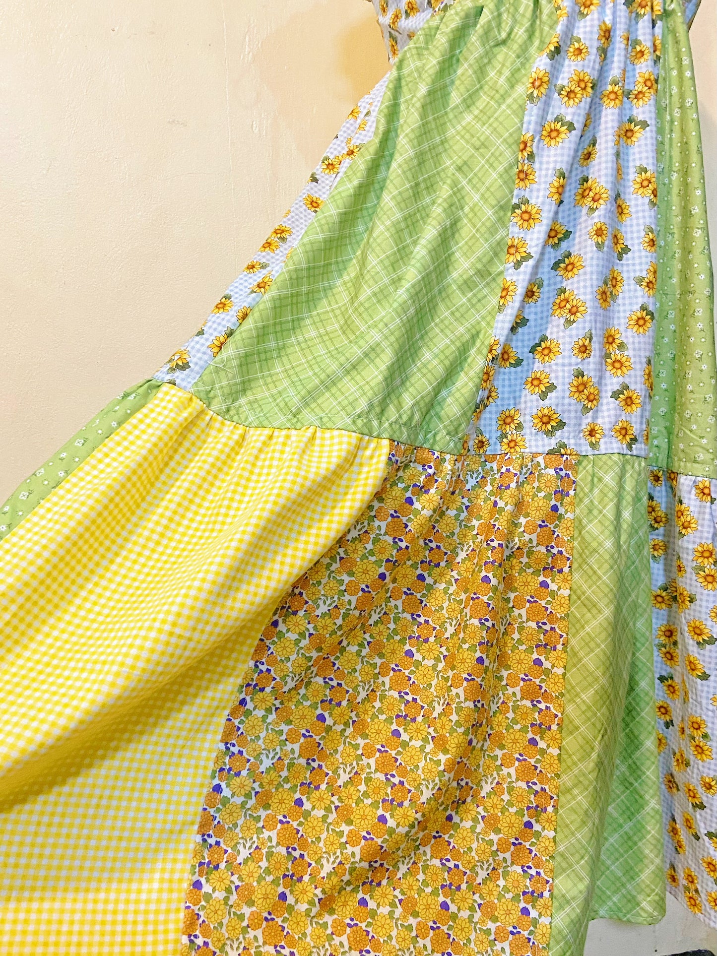 Sunflower Patchwork Handmade Dress