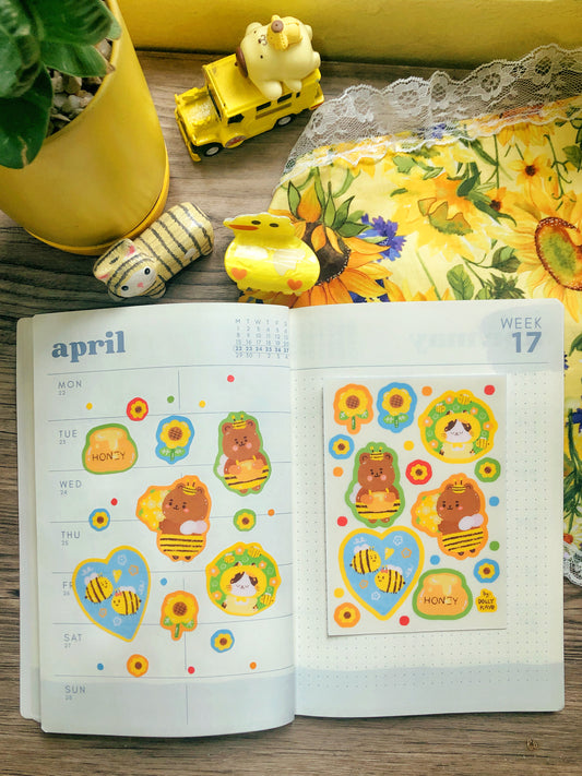 Bear Bee Sticker Sheet