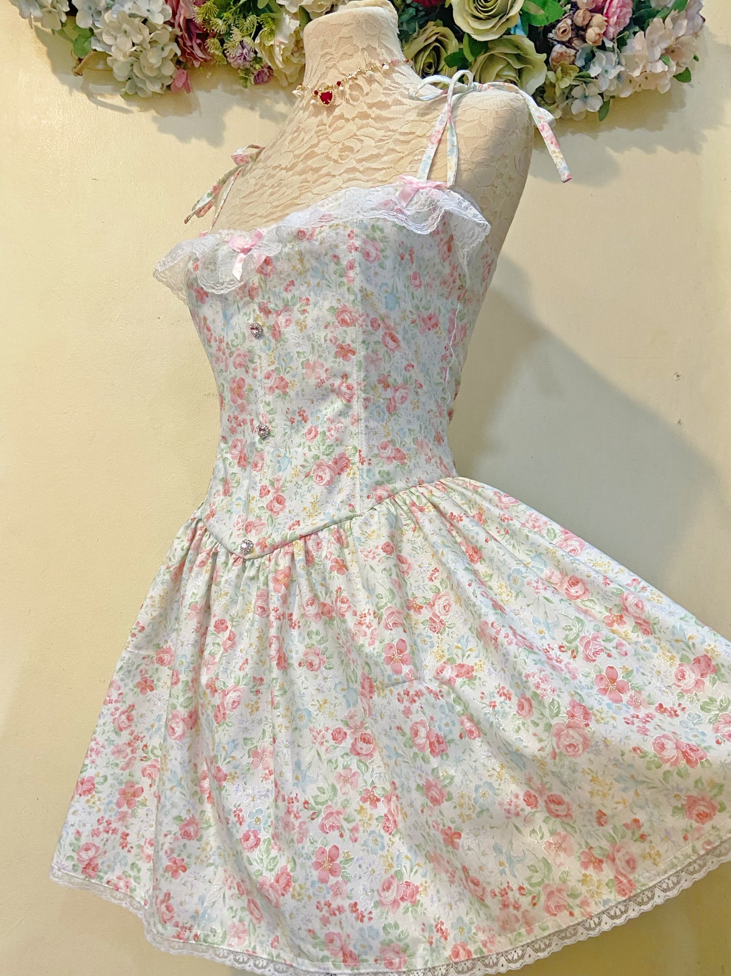 Pretty Blooms Corset Handmade Dress