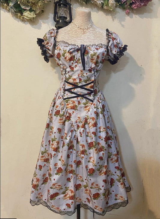 Dead Rose Corset Dress Handmade Dress