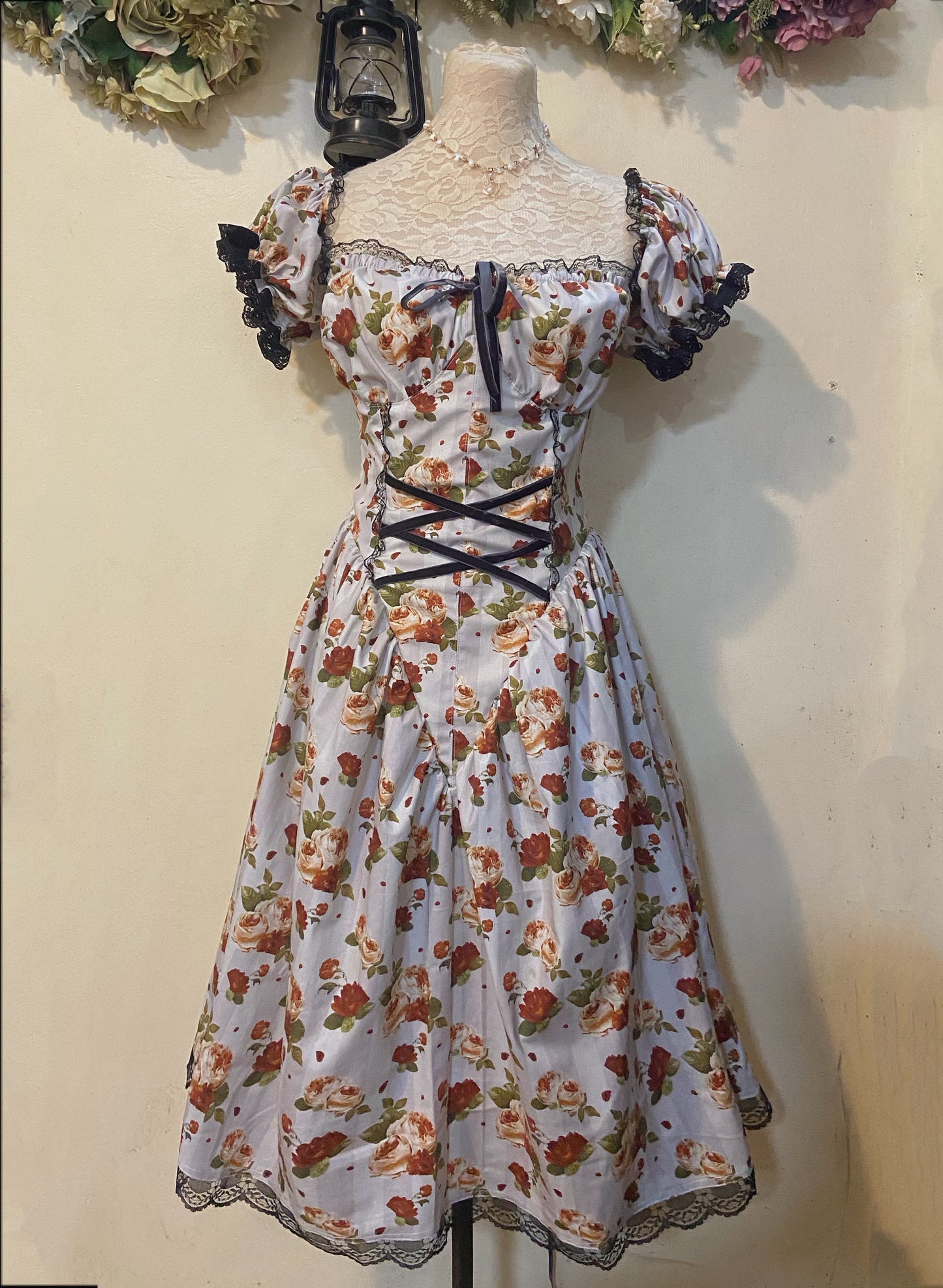 Dead Rose Corset Dress Handmade Dress