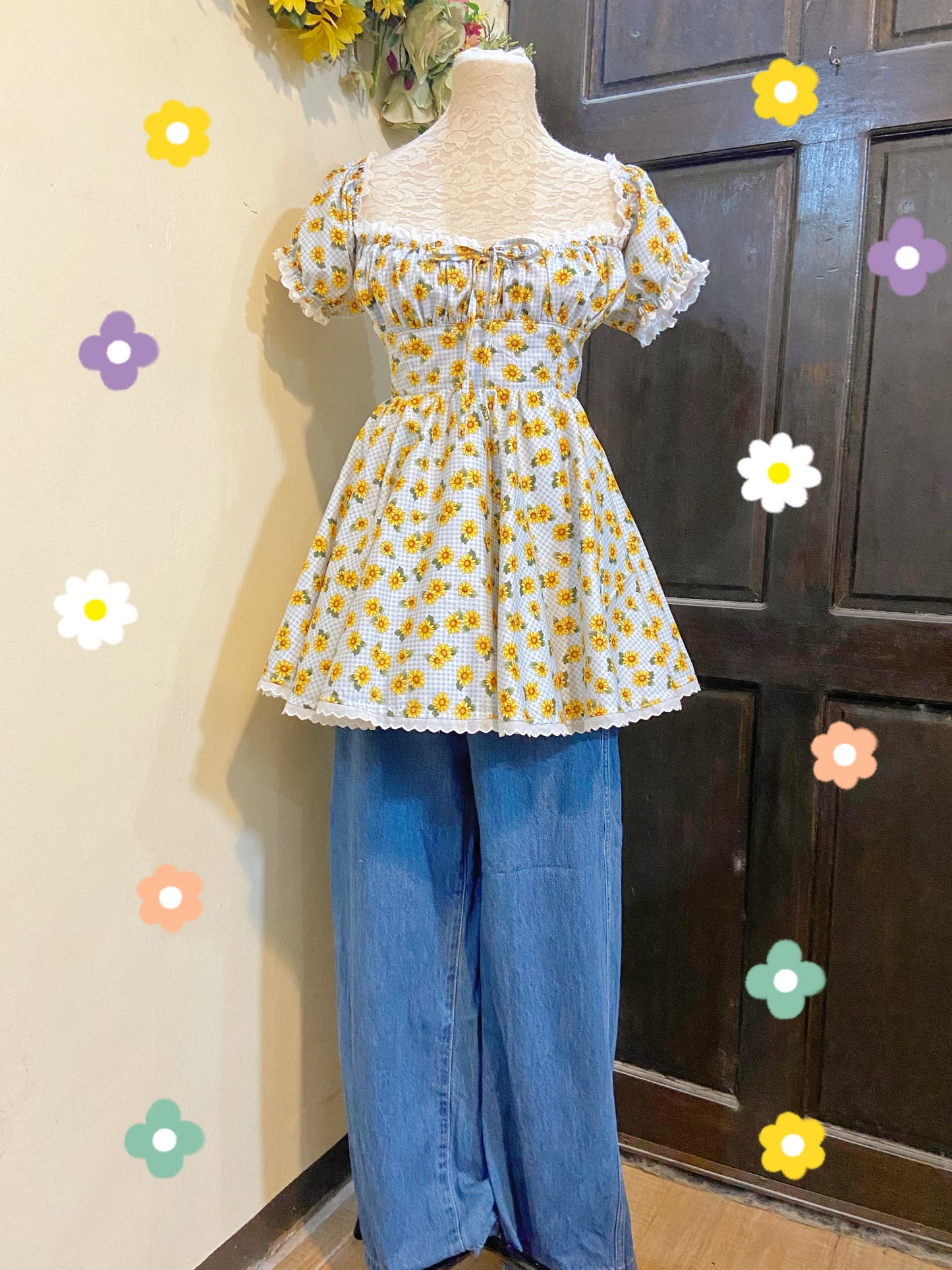 Sunflower Mini Handmade Dress