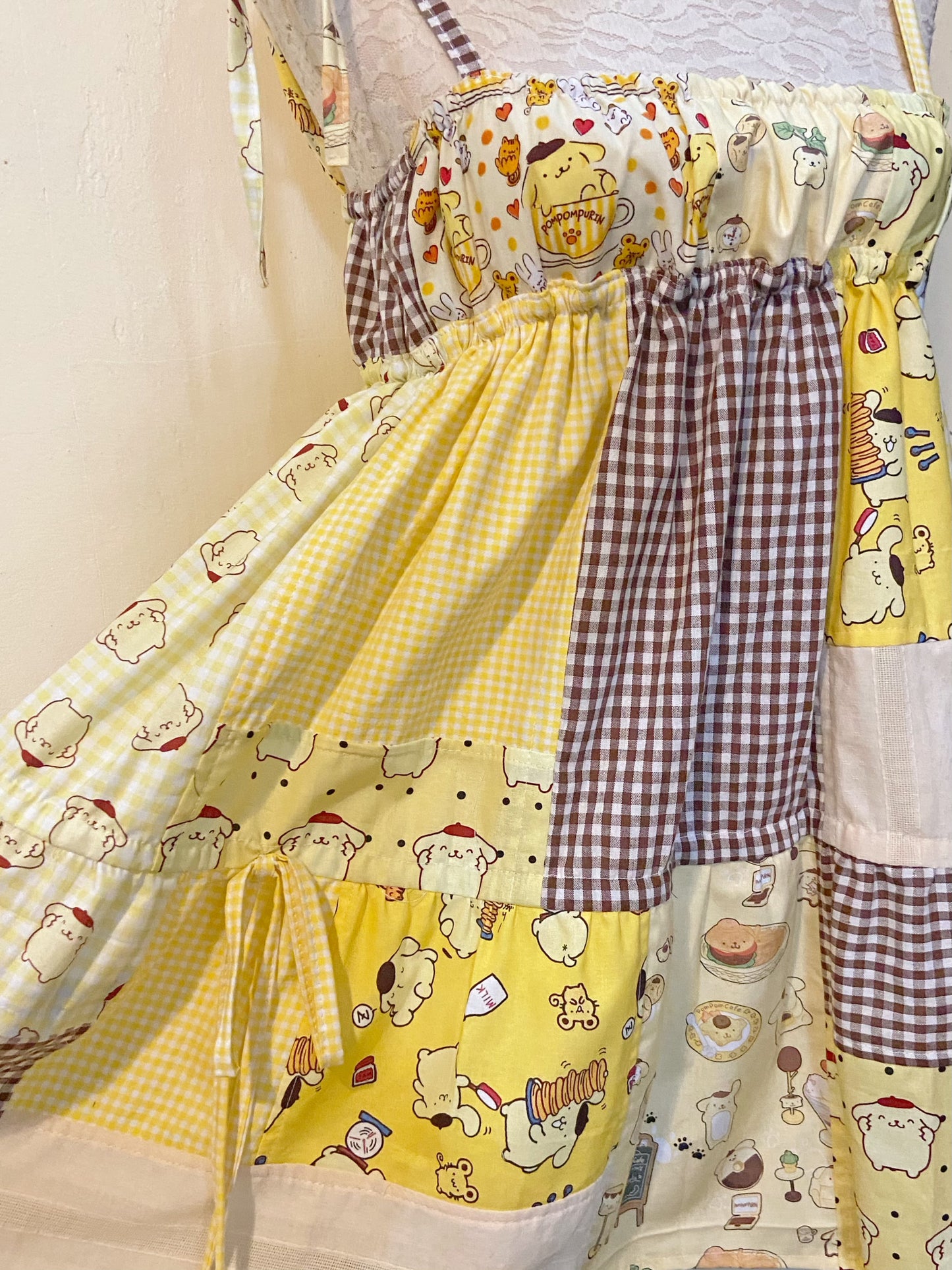 Pudding so cute Babydoll Patchwork Handmade Dress