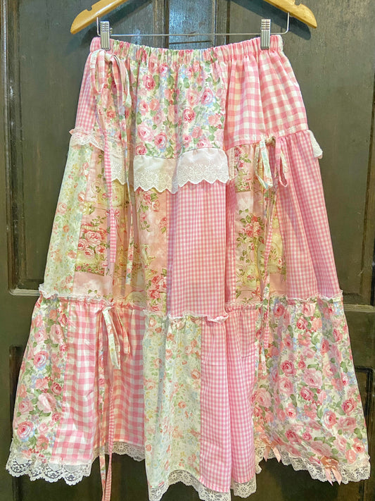 Laces and Ribbons Patchwork Handmade Skirt