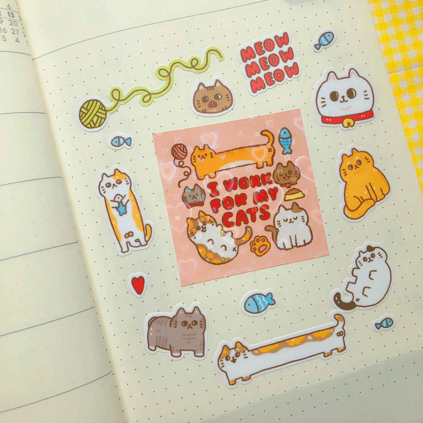 I work for my Cats - Vinyl Sticker