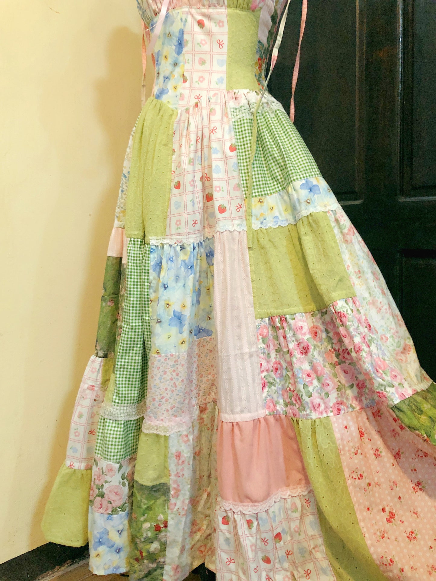 Garden of Flowers Patchwork Corset Handmade Dress