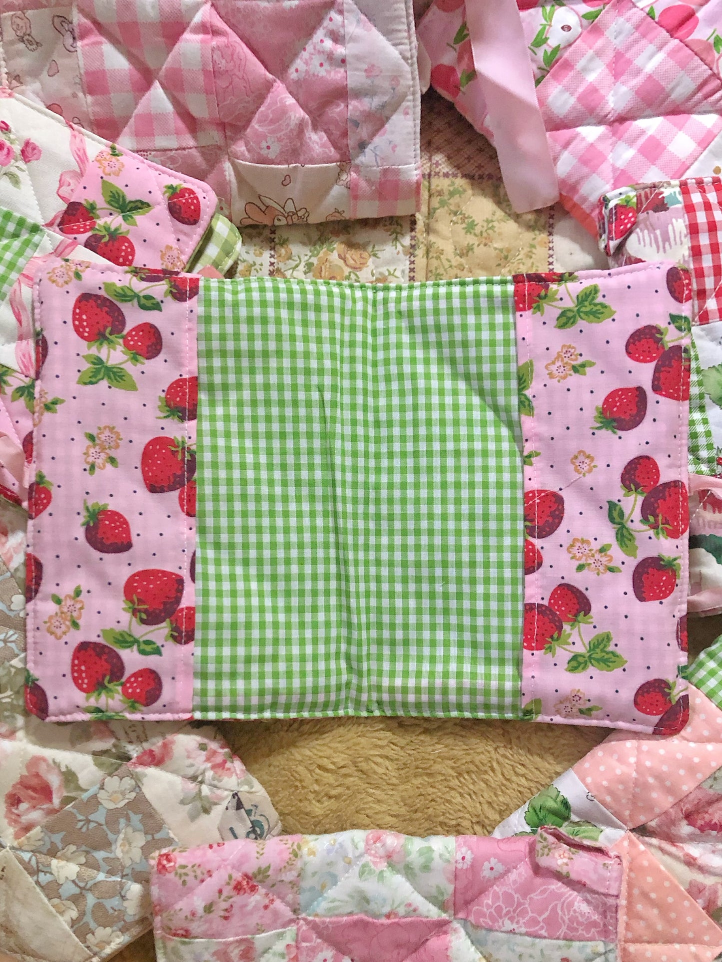 B6 Strawberry Garden Quilted Patchwork Journal / Notebook Cover