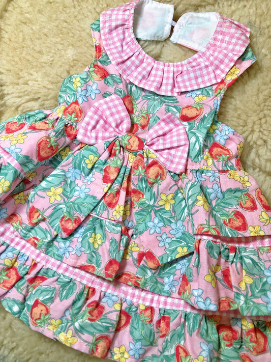 Strawberry Picnic Pet Handmade Dress