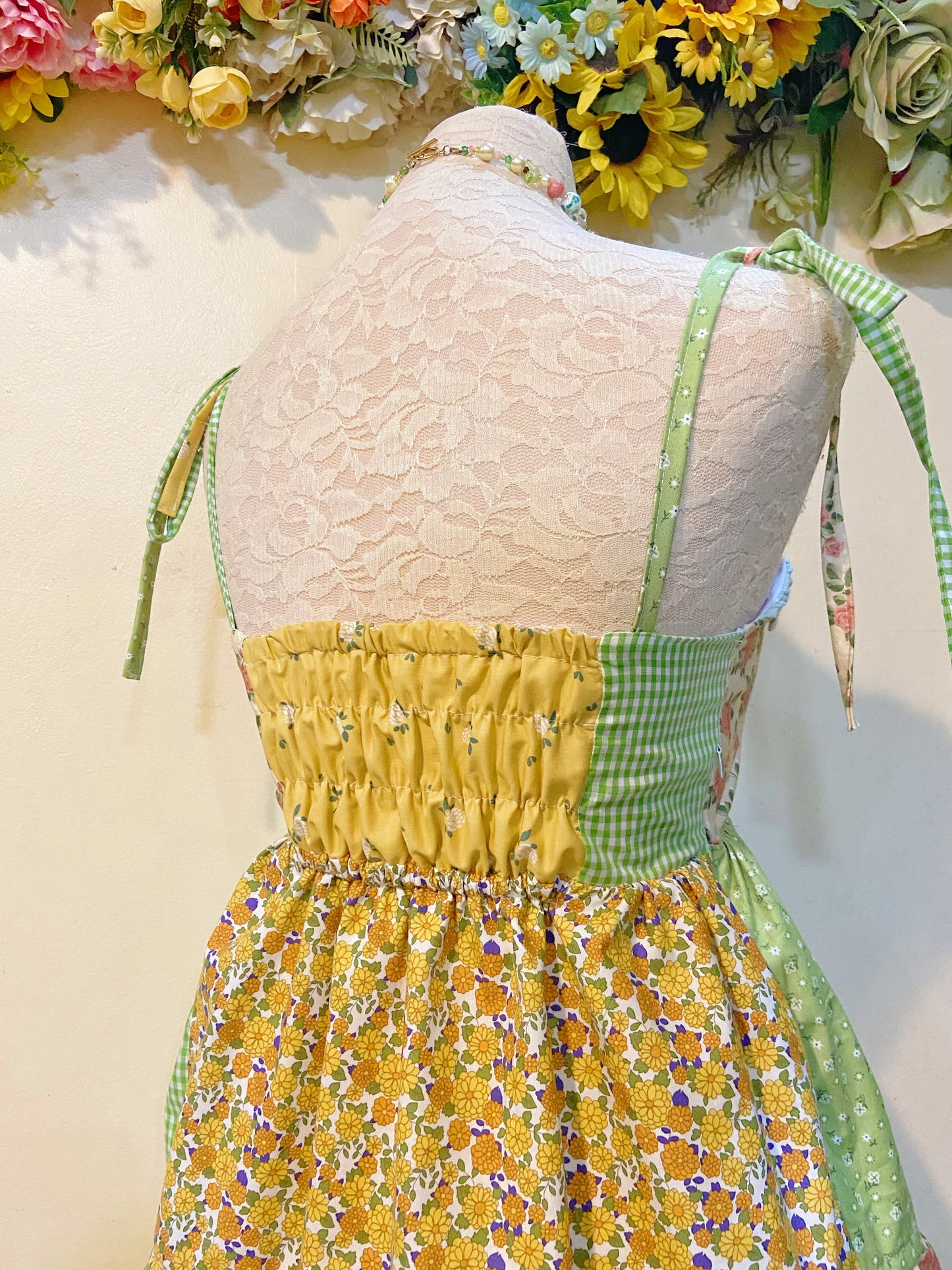 Flowers in the Garden Patchwork Handmade Dress