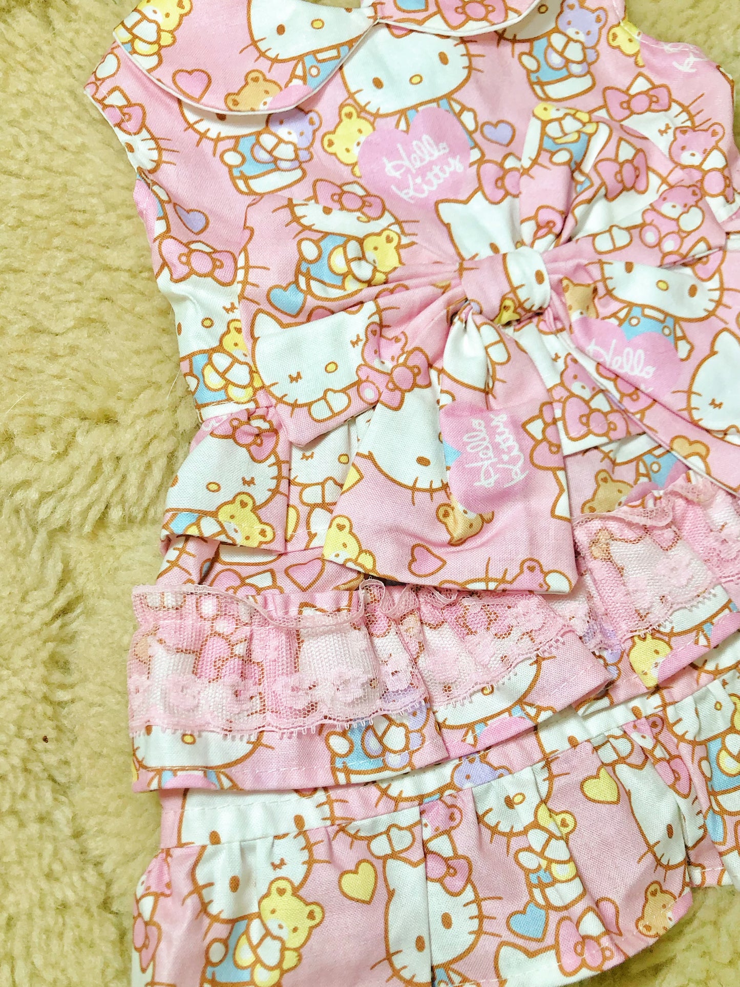 Pink Hello Kitty Pet Handmade Dress
