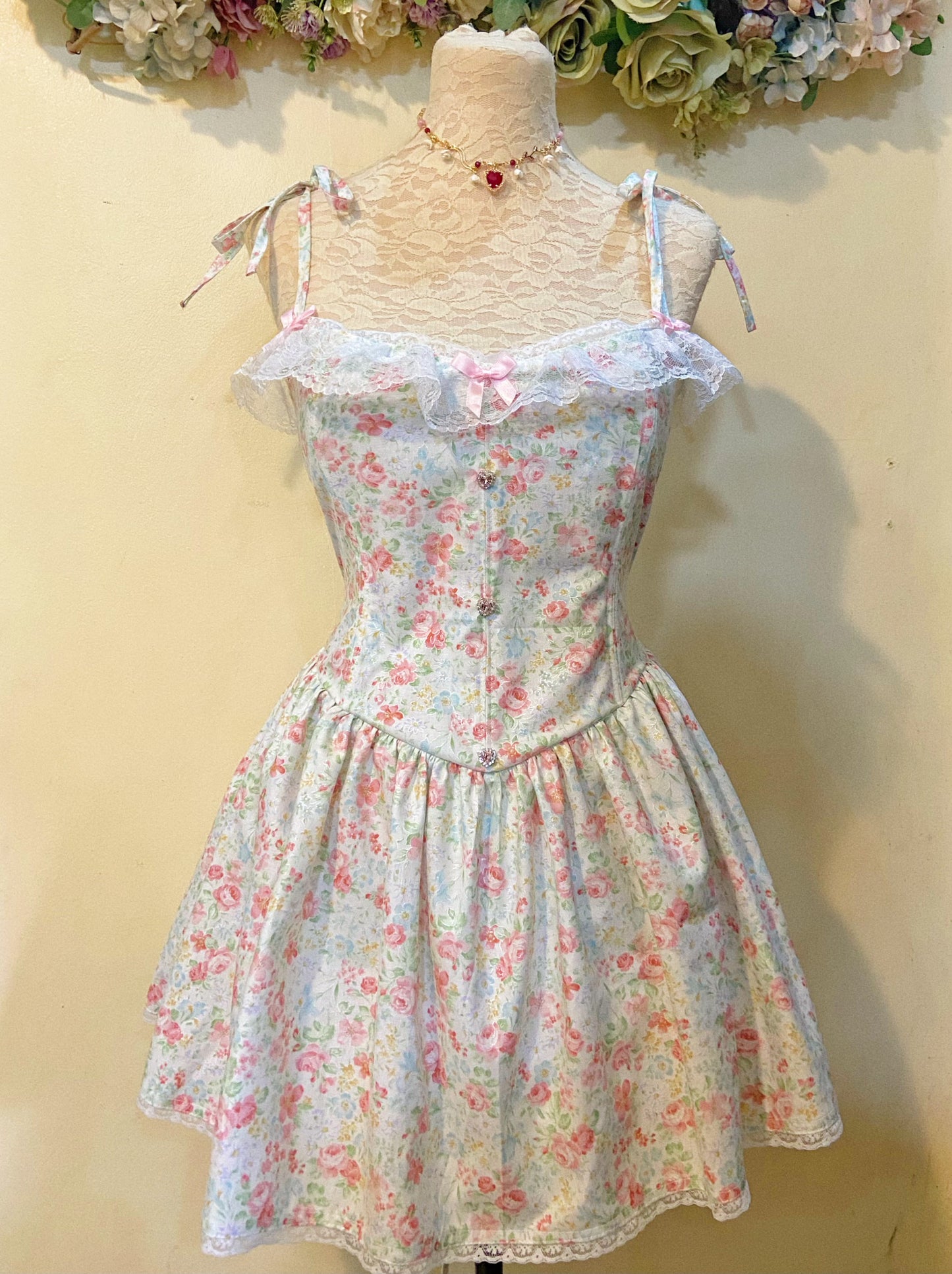 Pretty Blooms Corset Handmade Dress