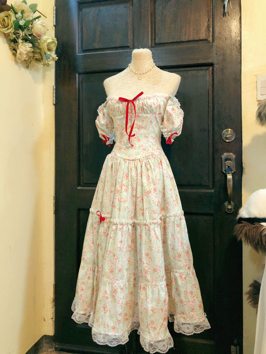 Dainty Roses Milkmaid Corset Handmade Dress