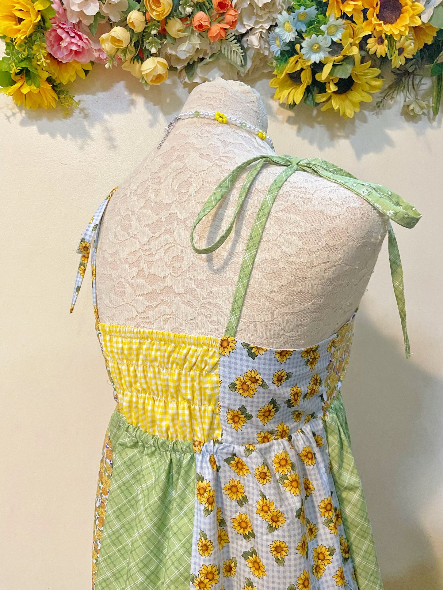 Sunflower Patchwork Handmade Dress
