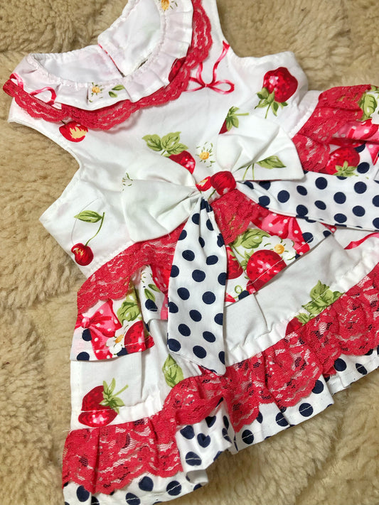 Cherry Strawberry Pet Handmade Dress