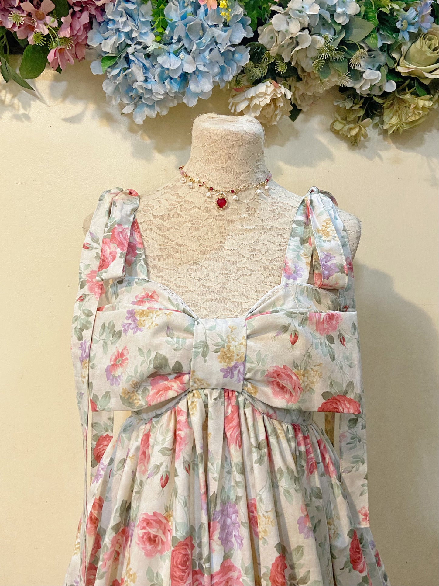 Rose Ribbon Garden Handmade Dress