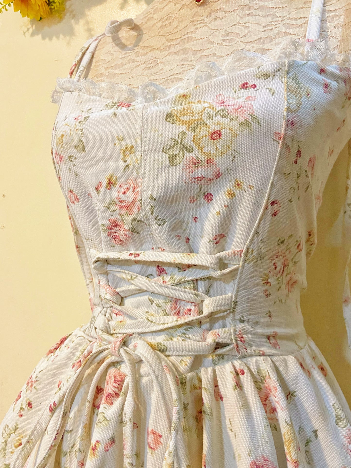 Vintage Roses Corset Handmade Dress