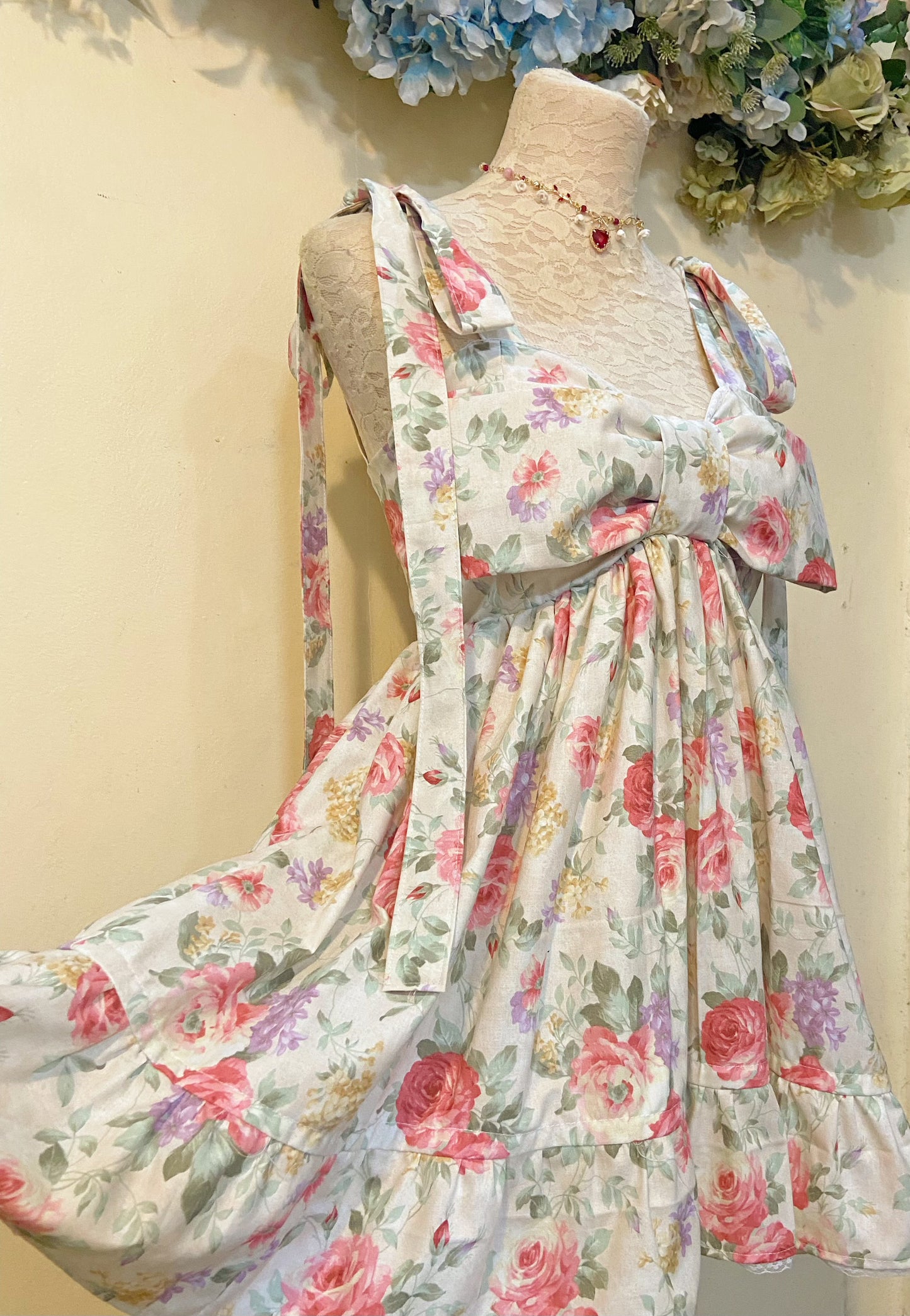 Rose Ribbon Garden Handmade Dress