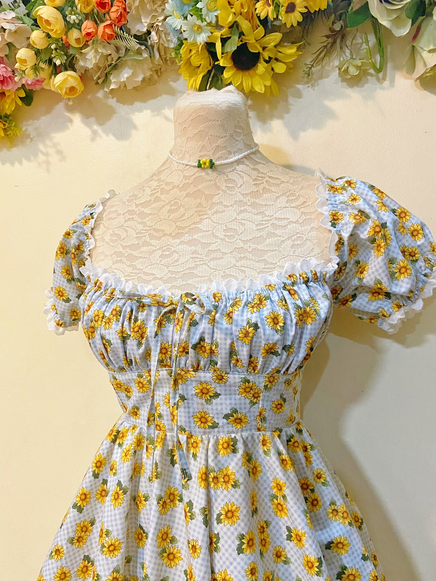 Sunflower Mini Handmade Dress