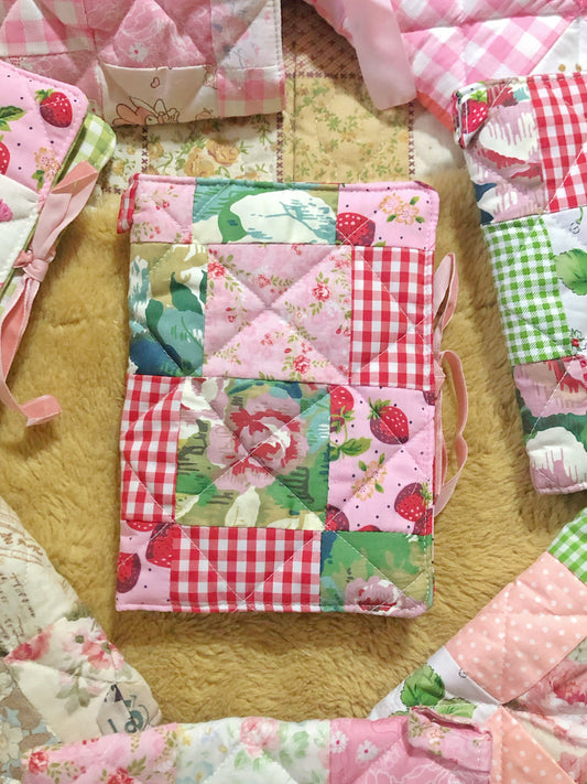 B6 Strawberry Garden Quilted Patchwork Journal / Notebook Cover