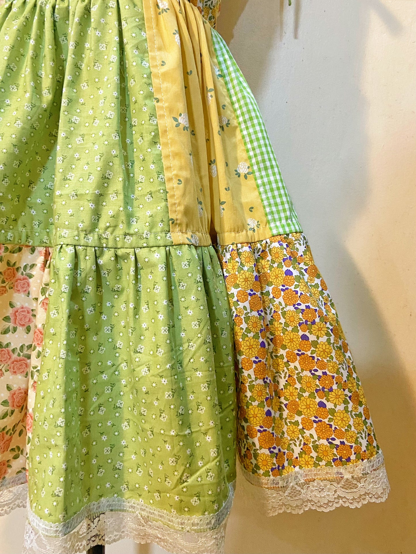 Flowers in the Garden Patchwork Handmade Dress