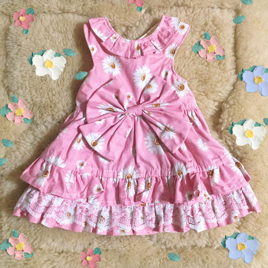 Pink Daisies Pet Handmade Dress