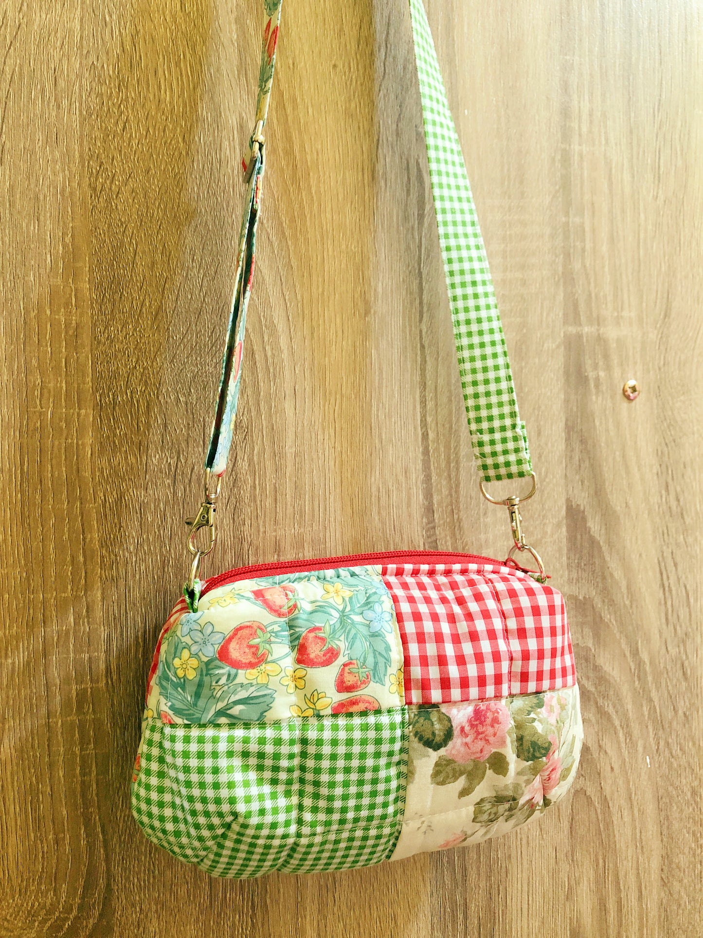 Strawberry Gingham Dolly Bag