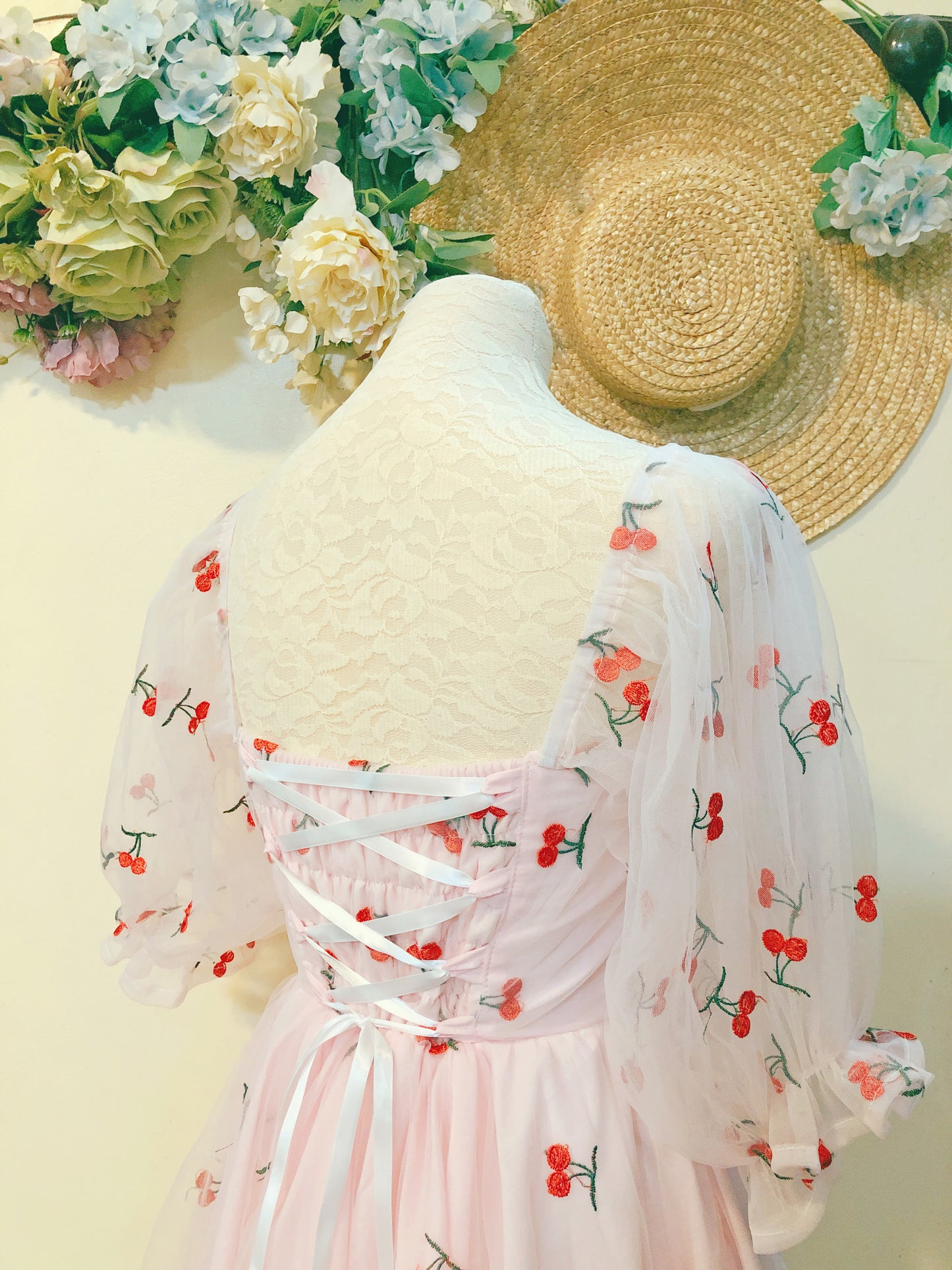 Fairy of the Cherry Fruit Handmade Dress