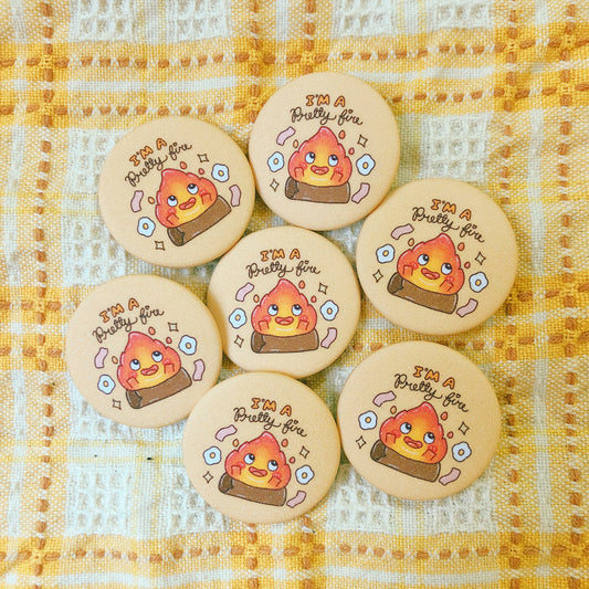 FANART- Calcifer - Mini Button Pin