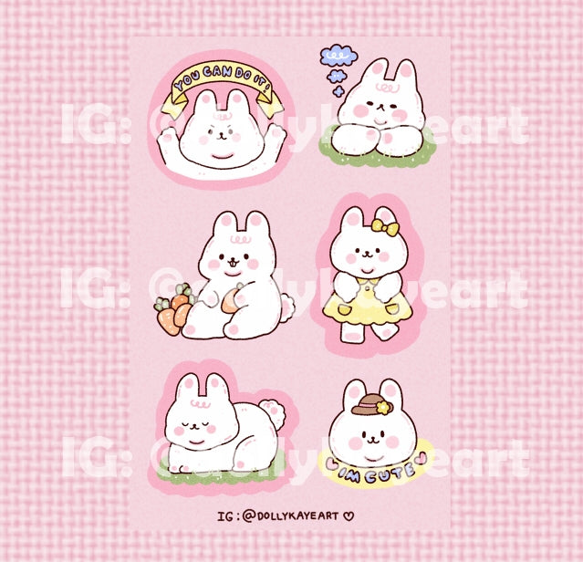 Chubby Bunny Sticker Sheet – Dolly Kaye Shop