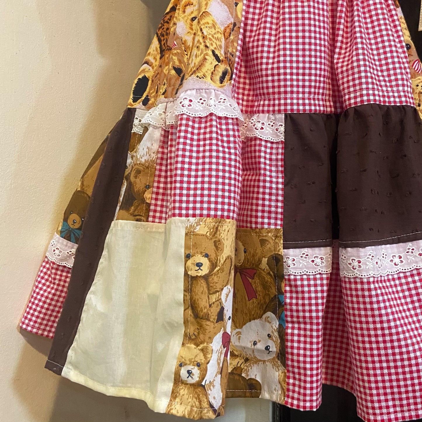 Cutie Bear Patchwork Handmade Dress