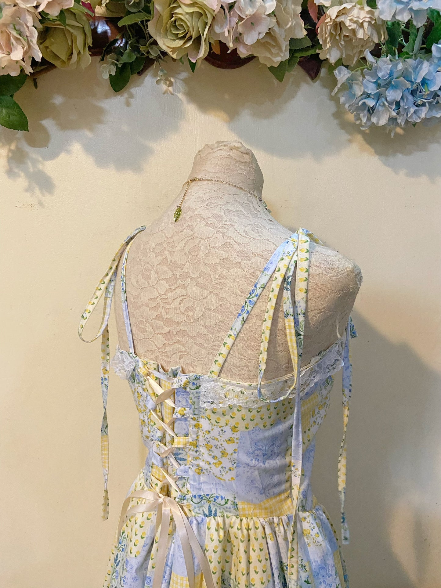 Yellow and Blue Floral Dress