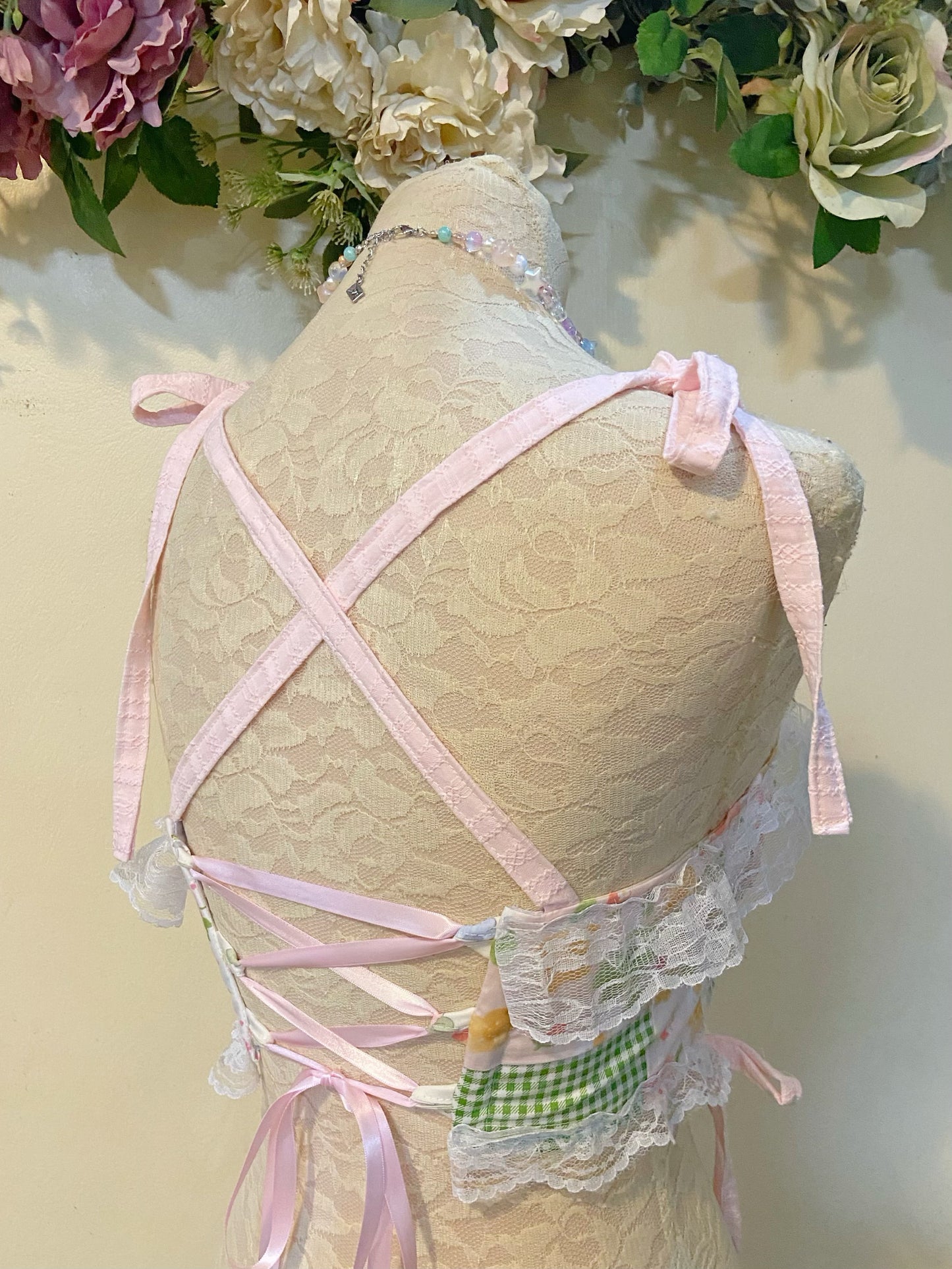 Sweet Pink Patchwork Handmade Cutie Top