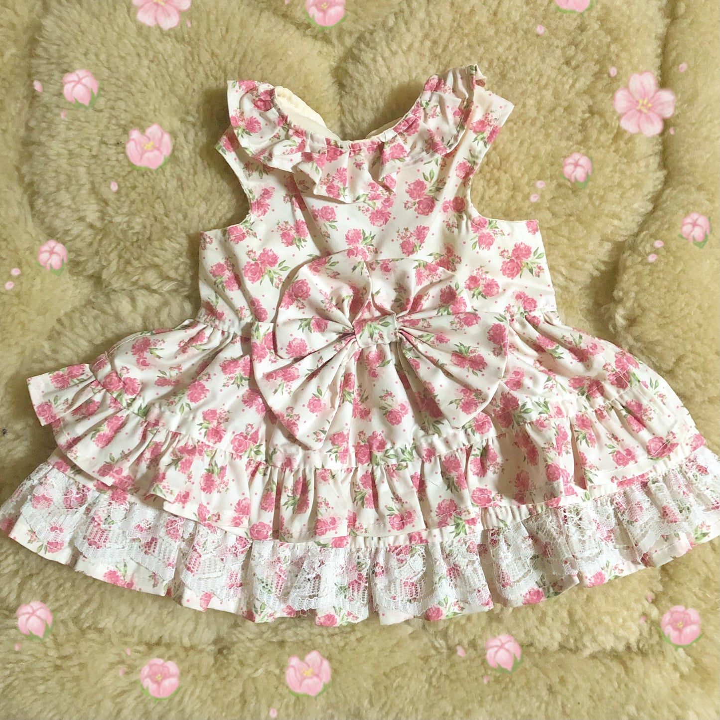 Pink Florals Pet Handmade Dress