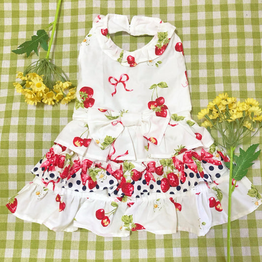 Cherry Baby Pet Handmade Dress
