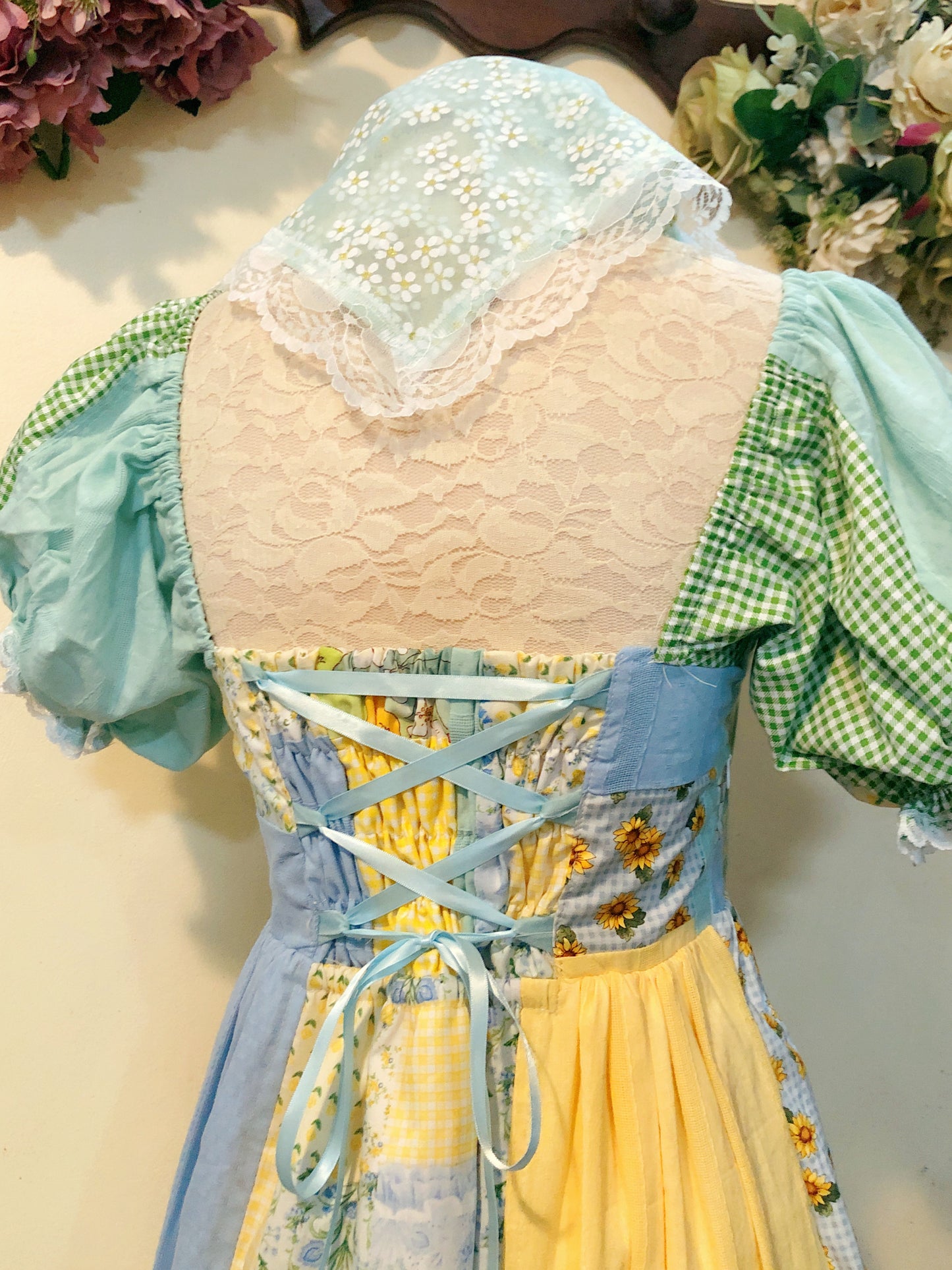 In my Cottage Patchwork Handmade Dress
